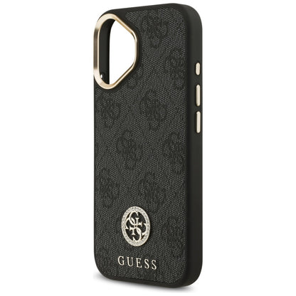 MagSafe Hülle für Apple iPhone 17, Guess, 4G Strass Logo, Schwarz