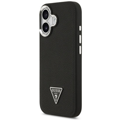 MagSafe Hülle für Apple iPhone 17, Guess, Grained Triangle Logo, Schwarz