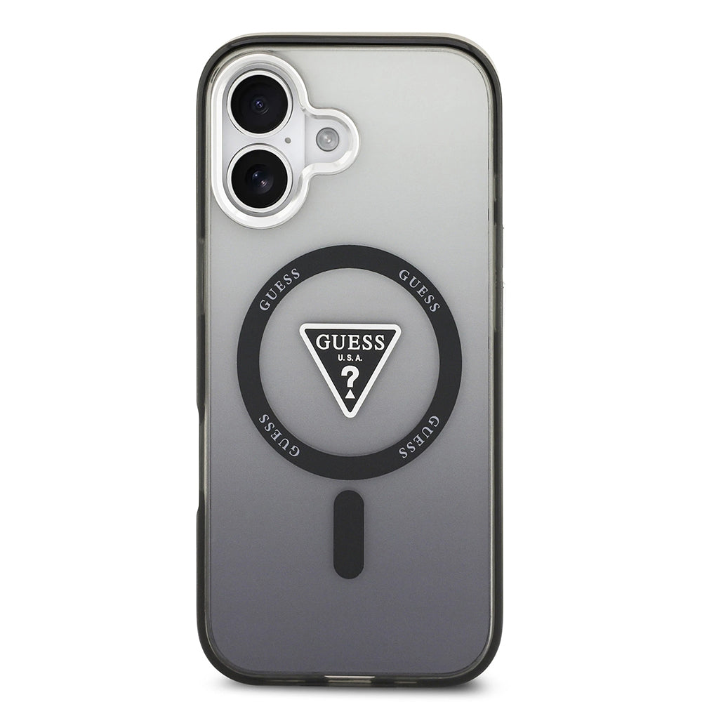 MagSafe Hülle für Apple iPhone 17, Guess, IML Gradient Triangle Logo, Schwarz