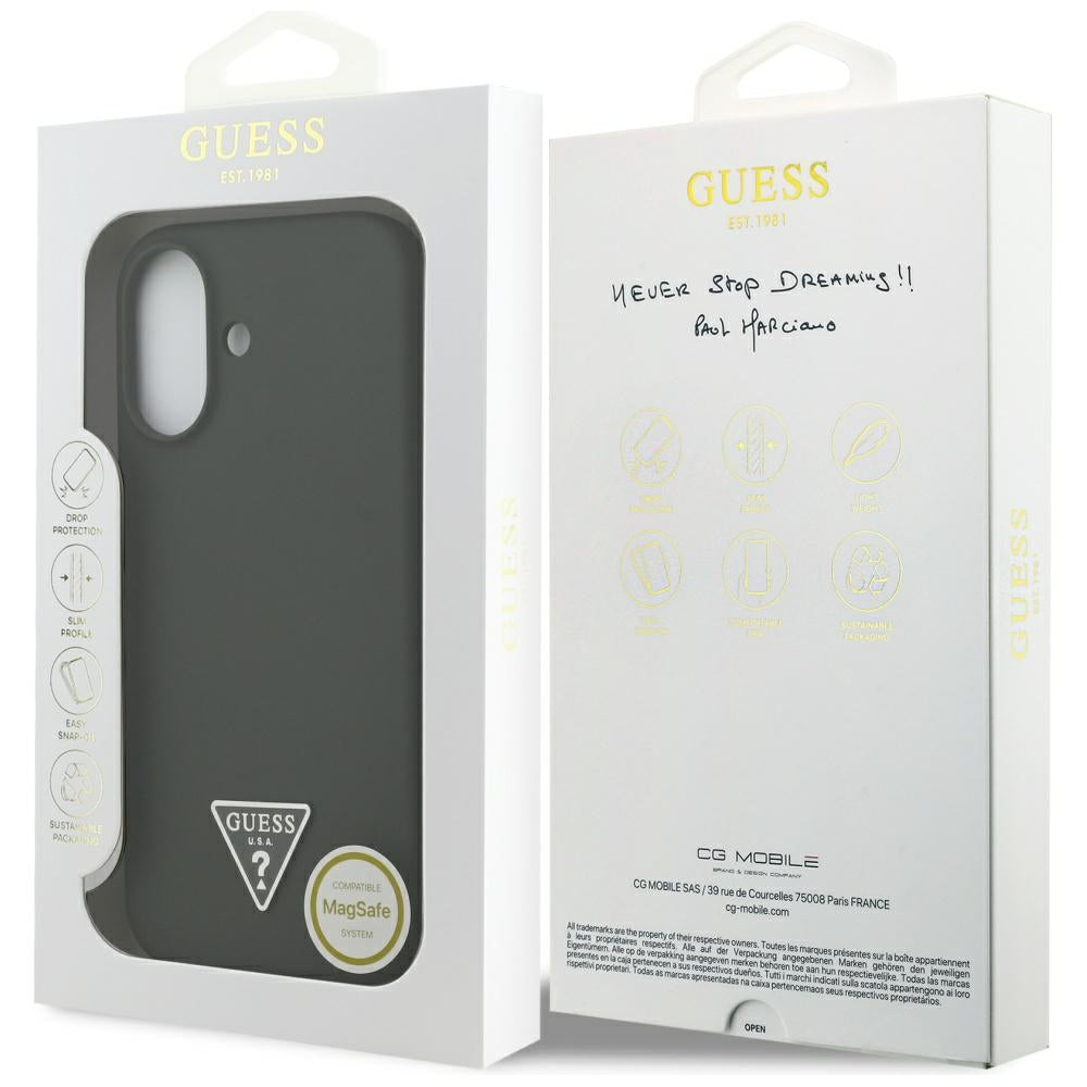 MagSafe Hülle für Apple iPhone 17, Guess, Triangle Logo, Khaki
