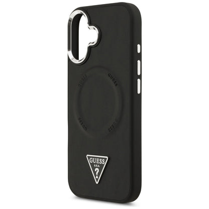 MagSafe Hülle für Apple iPhone 17, Guess, Triangle Logo, Schwarz Silbern
