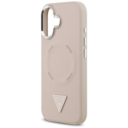 MagSafe Hülle für Apple iPhone 17, Guess, Triangle Logo, Rosa Silber