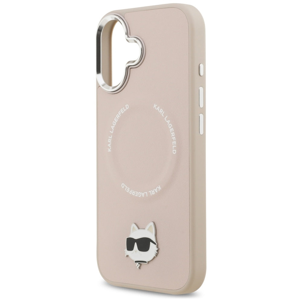 MagSafe Hülle für Apple iPhone 17, Karl Lagerfeld, Choupette Pin, Rosa