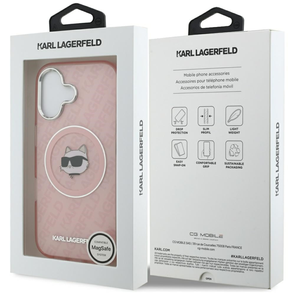 MagSafe Hülle für Apple iPhone 17, Karl Lagerfeld, IML Choupette's Head, Rosa
