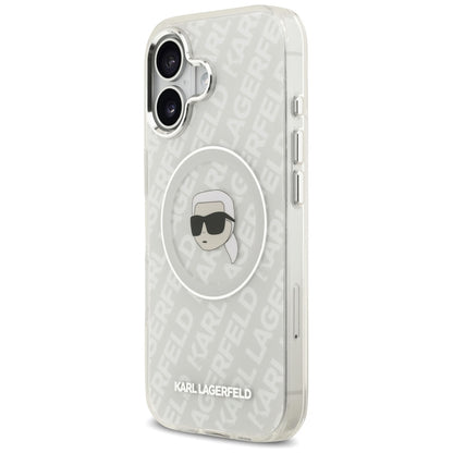 MagSafe Hülle für Apple iPhone 17, Karl Lagerfeld, IML Karl`s Head, Grau