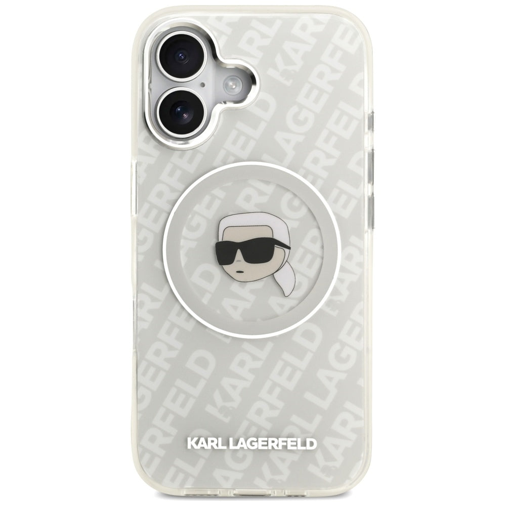 MagSafe Hülle für Apple iPhone 17, Karl Lagerfeld, IML Karl`s Head, Grau