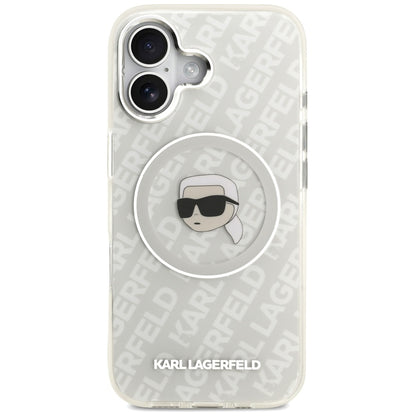 MagSafe Hülle für Apple iPhone 17, Karl Lagerfeld, IML Karl`s Head, Grau