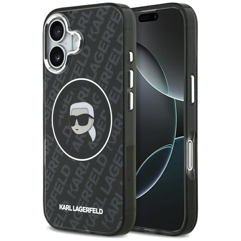 MagSafe Hülle für Apple iPhone 17, Karl Lagerfeld, IML Karl`s Head, Schwarz