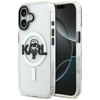 MagSafe Hülle für Apple iPhone 17, Karl Lagerfeld, IML Sketch Logo Karl, Transparent