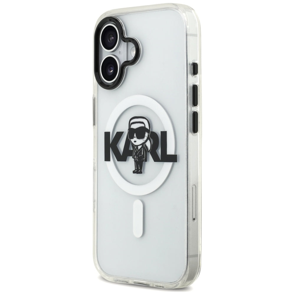 MagSafe Hülle für Apple iPhone 17, Karl Lagerfeld, IML Sketch Logo Karl, Transparent