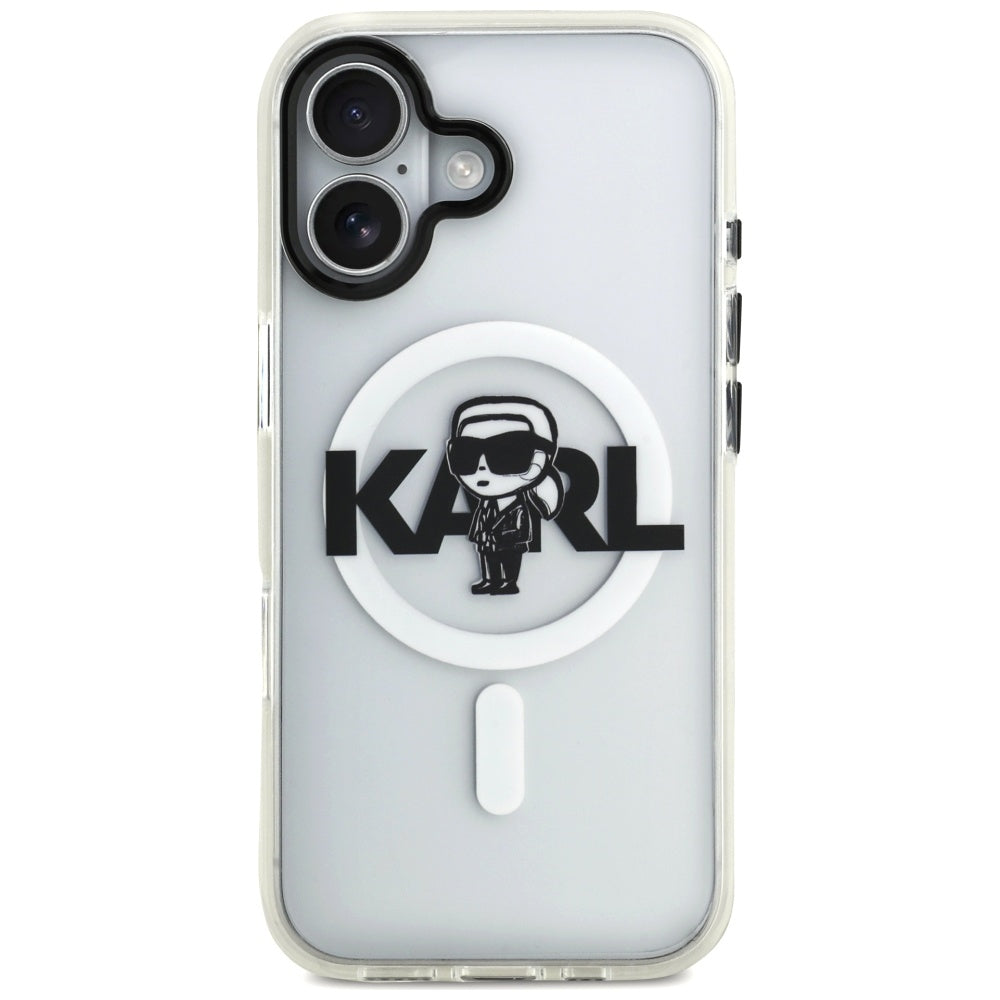 MagSafe Hülle für Apple iPhone 17, Karl Lagerfeld, IML Sketch Logo Karl, Transparent