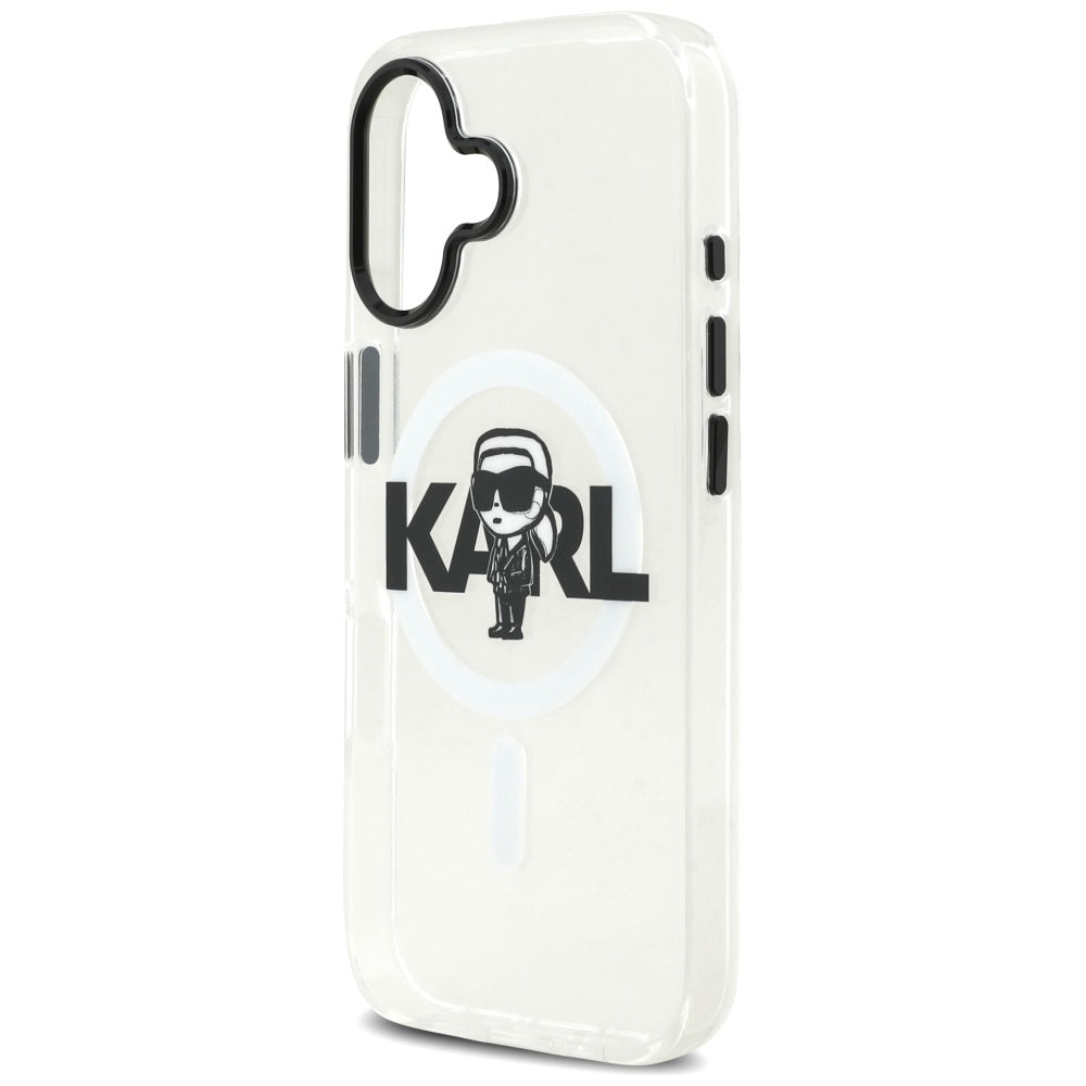 MagSafe Hülle für Apple iPhone 17, Karl Lagerfeld, IML Sketch Logo Karl, Transparent