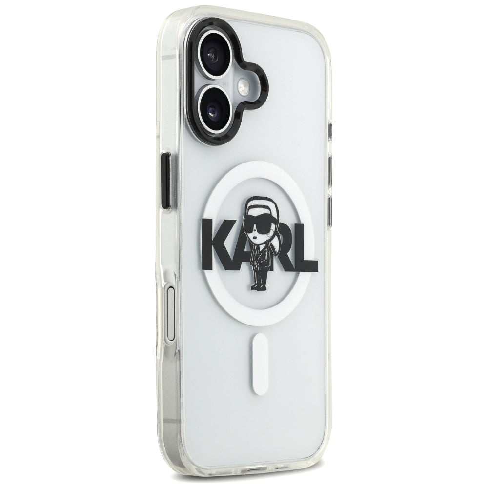 MagSafe Hülle für Apple iPhone 17, Karl Lagerfeld, IML Sketch Logo Karl, Transparent