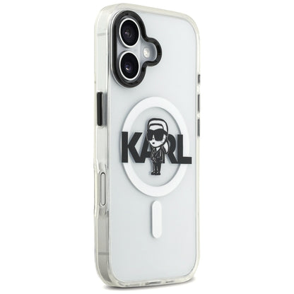 MagSafe Hülle für Apple iPhone 17, Karl Lagerfeld, IML Sketch Logo Karl, Transparent