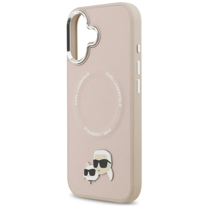 MagSafe Hülle für Apple iPhone 17, Karl Lagerfeld, Karl & Choupette Pins, Rosa