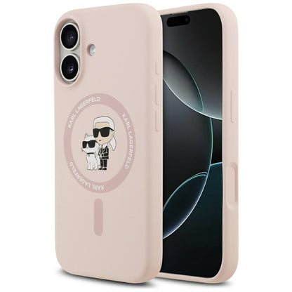 MagSafe Hülle für Apple iPhone 17, Karl Lagerfeld, Ring Karl & Choupette, Rosa
