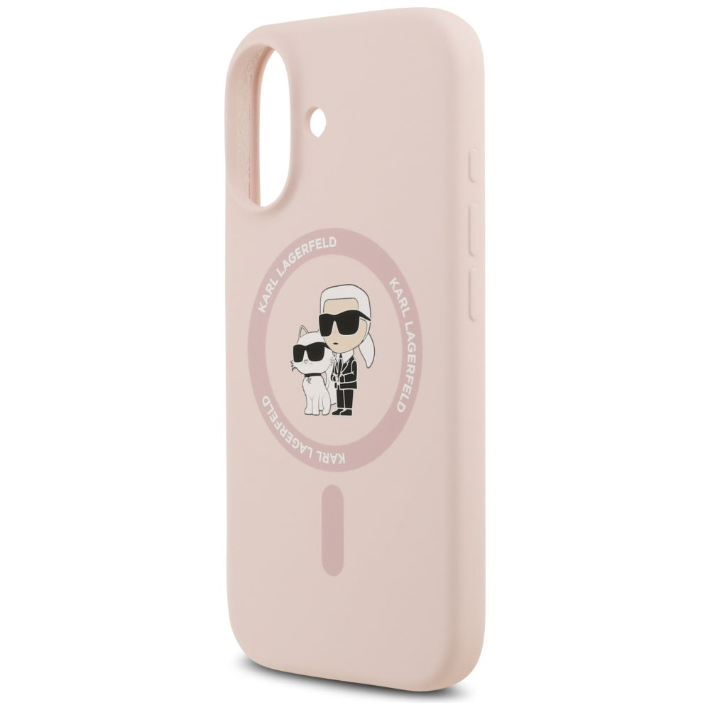 MagSafe Hülle für Apple iPhone 17, Karl Lagerfeld, Ring Karl & Choupette, Rosa