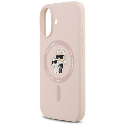 MagSafe Hülle für Apple iPhone 17, Karl Lagerfeld, Ring Karl & Choupette, Rosa