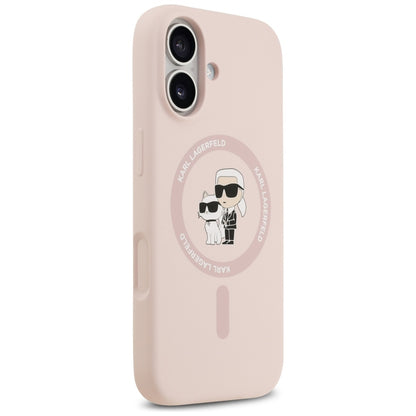 MagSafe Hülle für Apple iPhone 17, Karl Lagerfeld, Ring Karl & Choupette, Rosa
