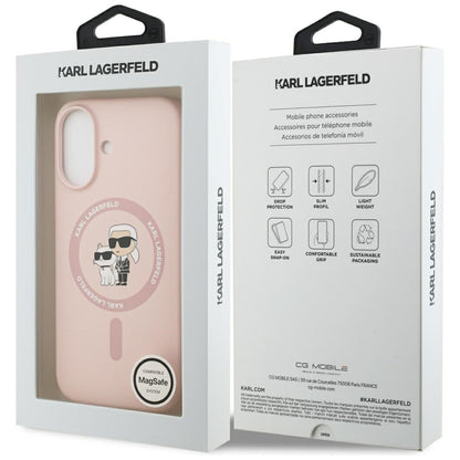 MagSafe Hülle für Apple iPhone 17, Karl Lagerfeld, Ring Karl & Choupette, Rosa