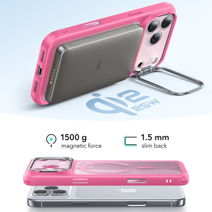 MagSafe Hülle für Apple iPhone 17 Pro, ESR, Classic Hybrid Kickstand, Satinrosa