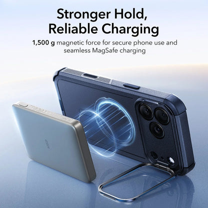MagSafe Hülle für Apple iPhone 17 Pro, ESR, Cyber Armor Kickstand, Blau