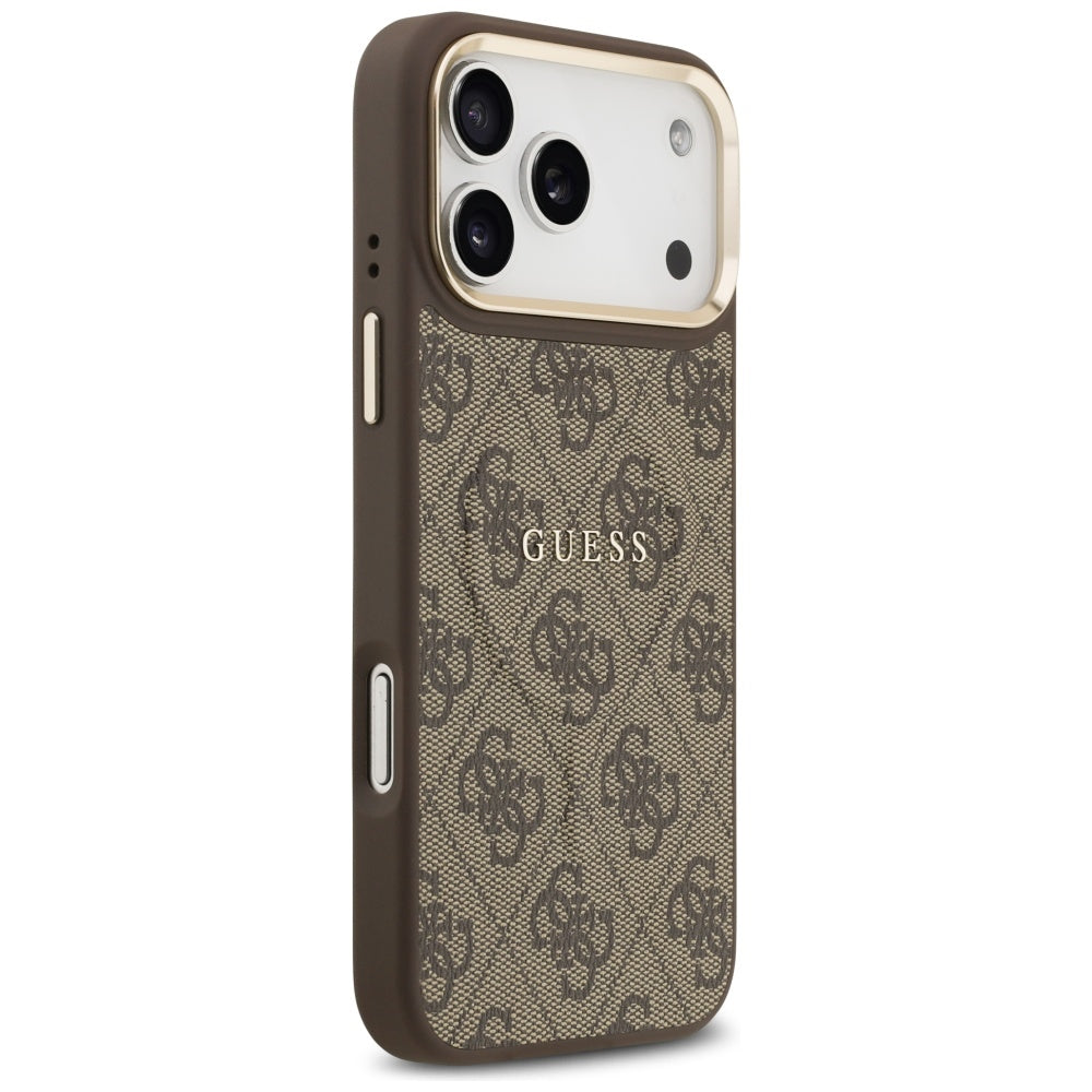 MagSafe Case for Apple iPhone 17 Pro, Guess, 4G Classic, Brown