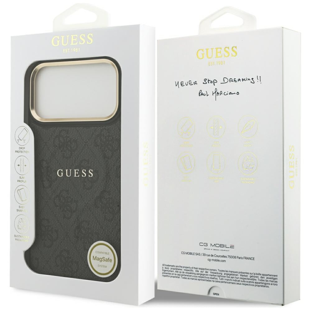 MagSafe Case for Apple iPhone 17 Pro, Guess, 4G Classic, Black