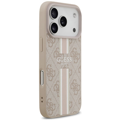 MagSafe Hülle für Apple iPhone 17 Pro, Guess, 4G Printed Stripes, Rosa