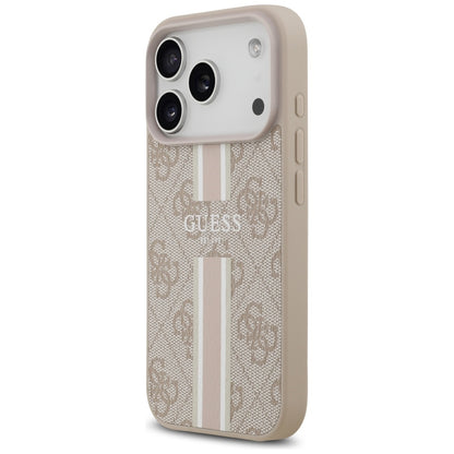 MagSafe Hülle für Apple iPhone 17 Pro, Guess, 4G Printed Stripes, Rosa