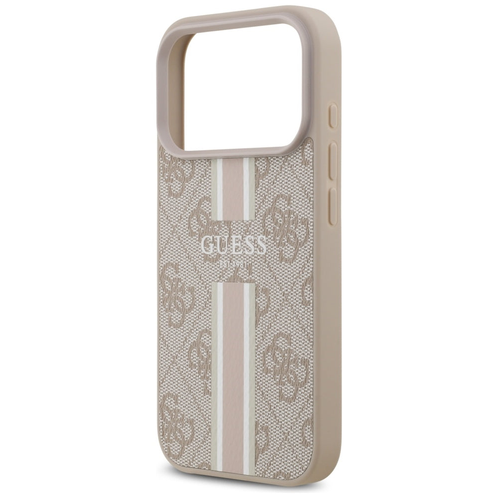 MagSafe Hülle für Apple iPhone 17 Pro, Guess, 4G Printed Stripes, Rosa