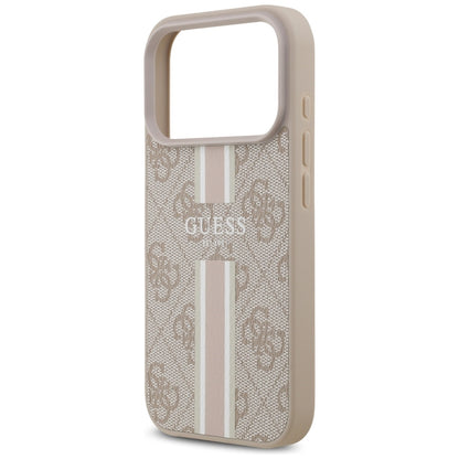 MagSafe Hülle für Apple iPhone 17 Pro, Guess, 4G Printed Stripes, Rosa