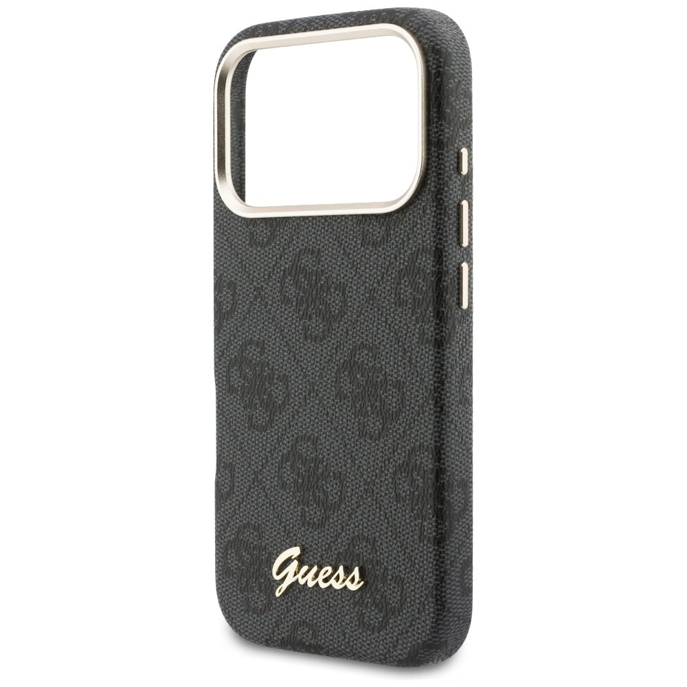 MagSafe Hülle für Apple iPhone 17 Pro, Guess, 4G Script Logo, Schwarz