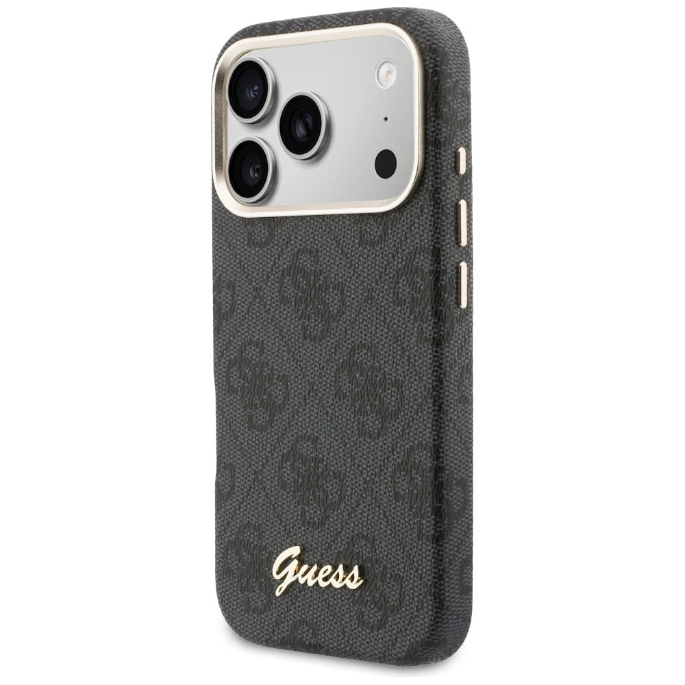 MagSafe Hülle für Apple iPhone 17 Pro, Guess, 4G Script Logo, Schwarz