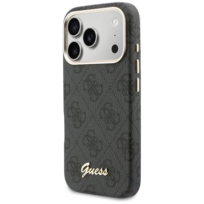 MagSafe Hülle für Apple iPhone 17 Pro, Guess, 4G Script Logo, Schwarz