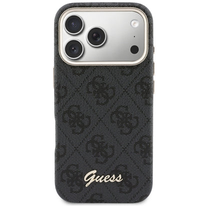 MagSafe Hülle für Apple iPhone 17 Pro, Guess, 4G Script Logo, Schwarz