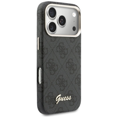 MagSafe Hülle für Apple iPhone 17 Pro, Guess, 4G Script Logo, Schwarz