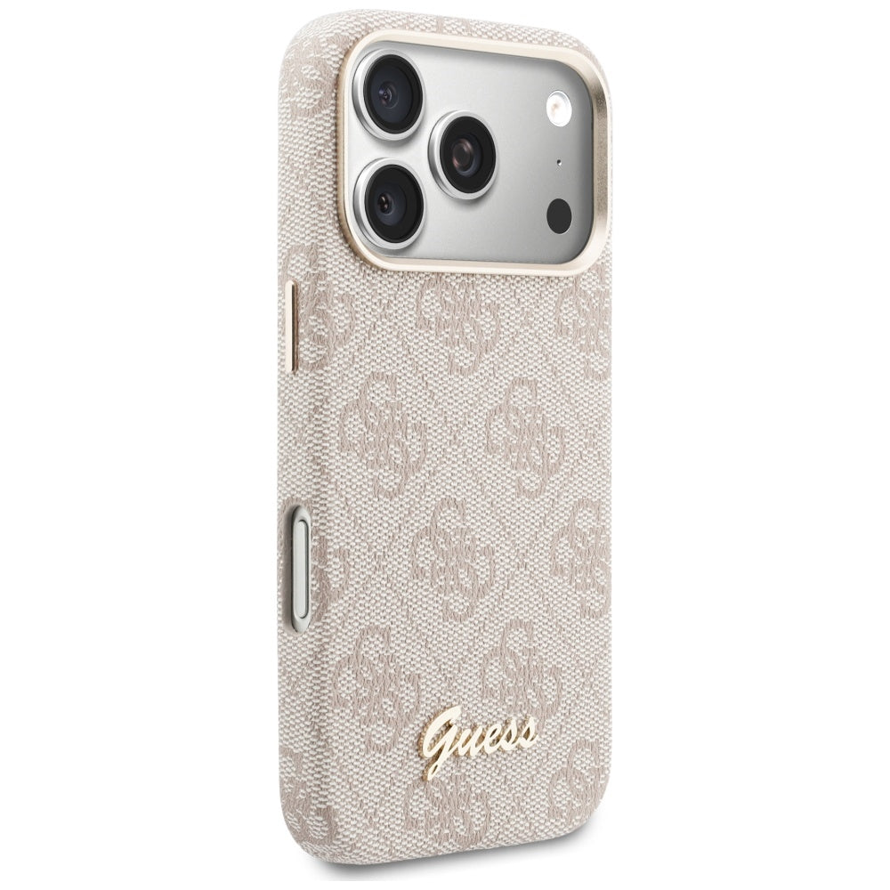 MagSafe Hülle für Apple iPhone 17 Pro, Guess, 4G Script Logo, Rosa