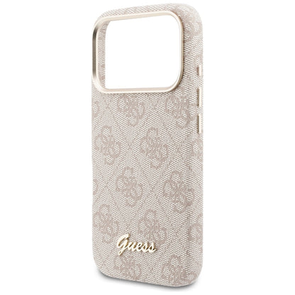 MagSafe Hülle für Apple iPhone 17 Pro, Guess, 4G Script Logo, Rosa