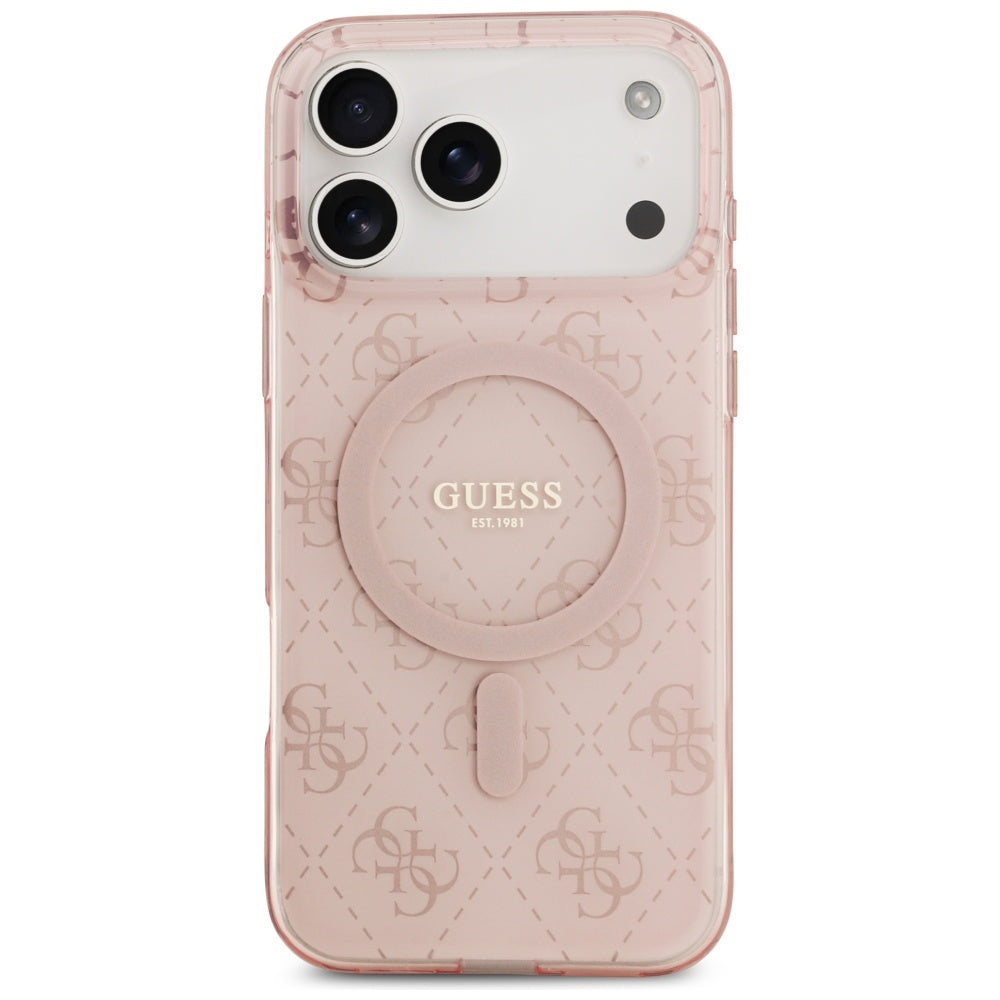 MagSafe Hülle für Apple iPhone 17 Pro, Guess, IML 4G Hintergrund, Rosa