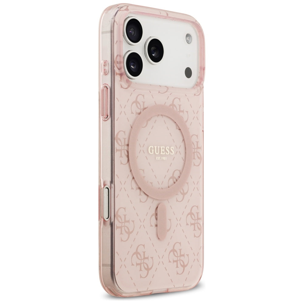MagSafe Hülle für Apple iPhone 17 Pro, Guess, IML 4G Hintergrund, Rosa