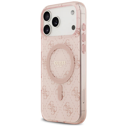 MagSafe Hülle für Apple iPhone 17 Pro, Guess, IML 4G Hintergrund, Rosa