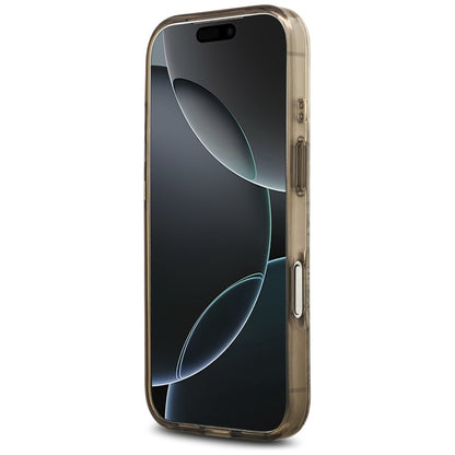 MagSafe Hülle für Apple iPhone 17 Pro, Guess, IML Flower and Tonal Circle, Braun