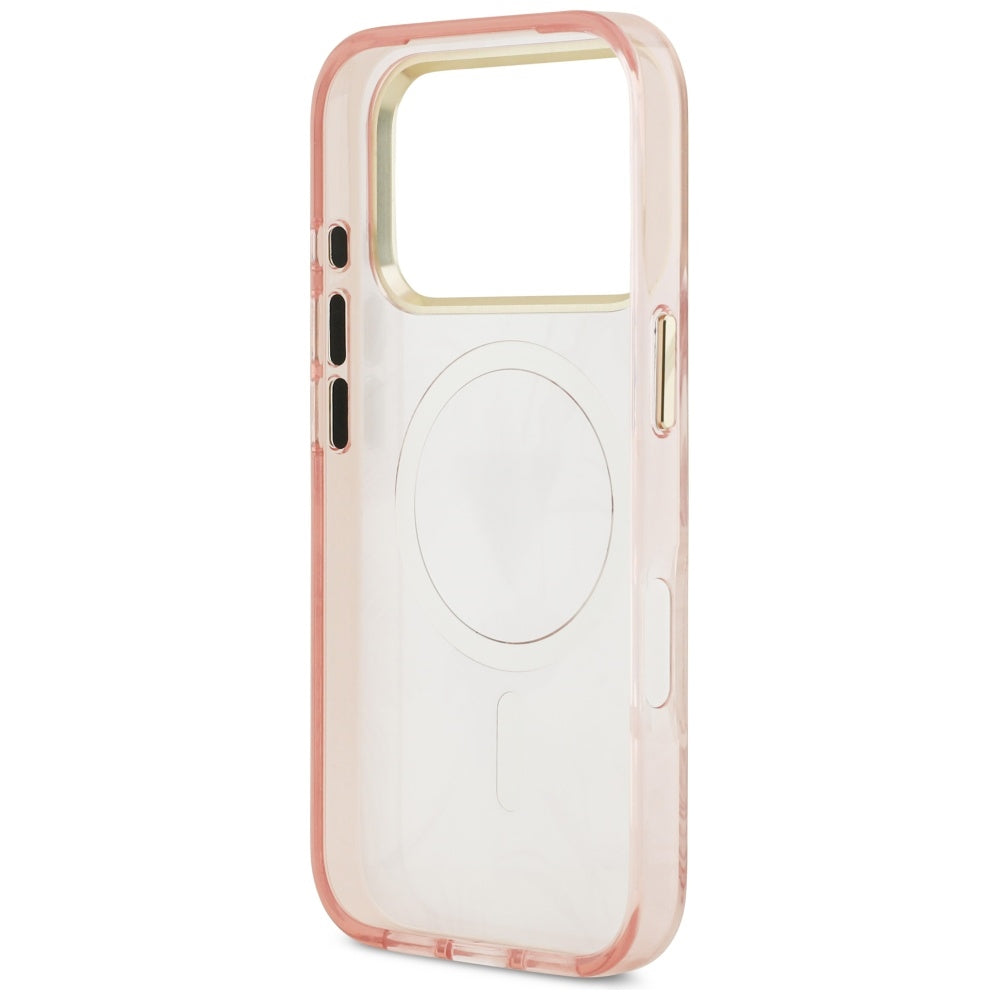 MagSafe Case for Apple iPhone 17 Pro, Guess, Jungle Tonal Triangle, Pink