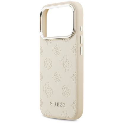 MagSafe Case for Apple iPhone 17 Pro, Guess, Peony Hot Stamp Script, Beige