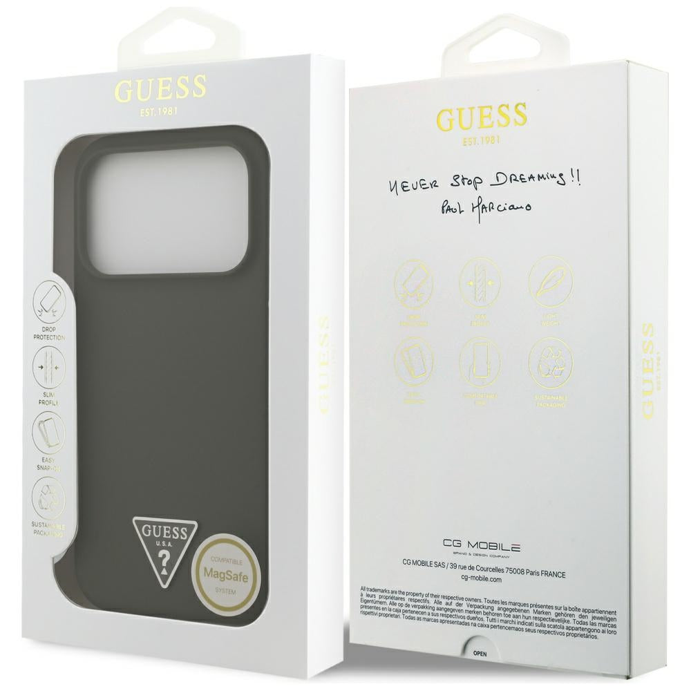 MagSafe Hülle für Apple iPhone 17 Pro, Guess, Triangle Logo, Khaki