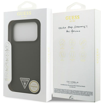 MagSafe Hülle für Apple iPhone 17 Pro, Guess, Triangle Logo, Khaki