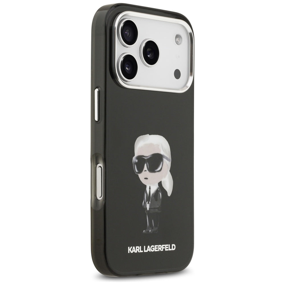 MagSafe Case for Apple iPhone 17 Pro, Karl Lagerfeld, IML Aquarelle Karl Ikonik, Black