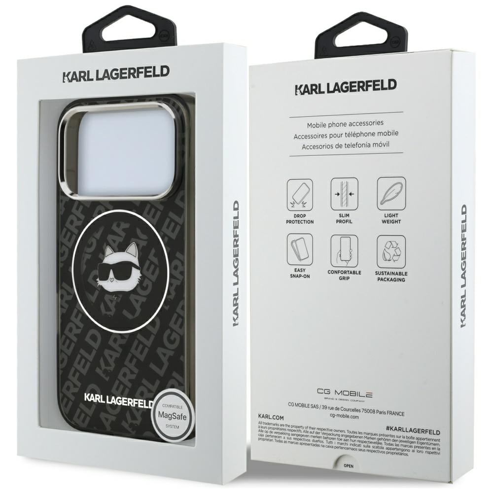 MagSafe Hülle für Apple iPhone 17 Pro, Karl Lagerfeld, IML Choupette's Head, Schwarz