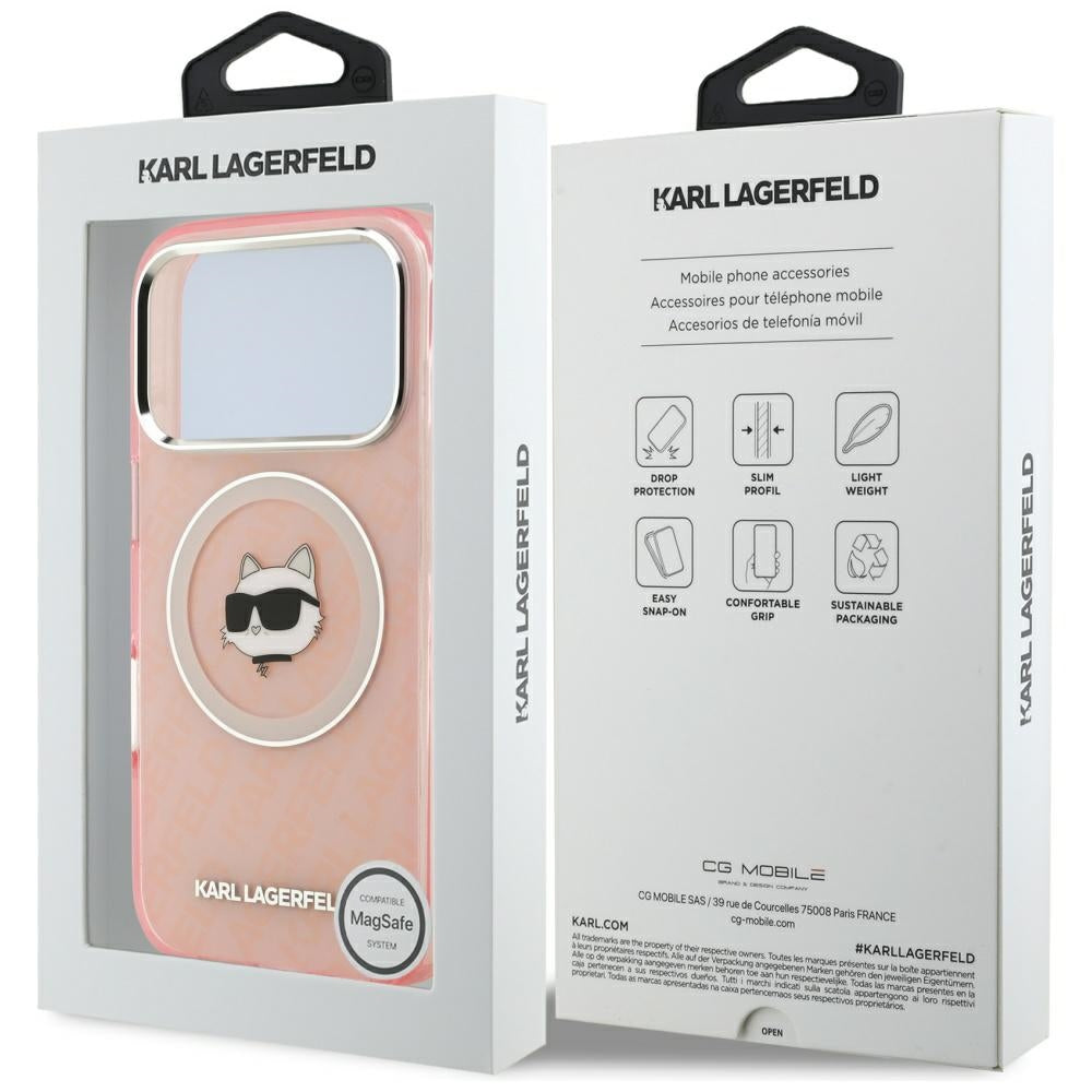 MagSafe Hülle für Apple iPhone 17 Pro, Karl Lagerfeld, IML Choupette's Head, Rosa